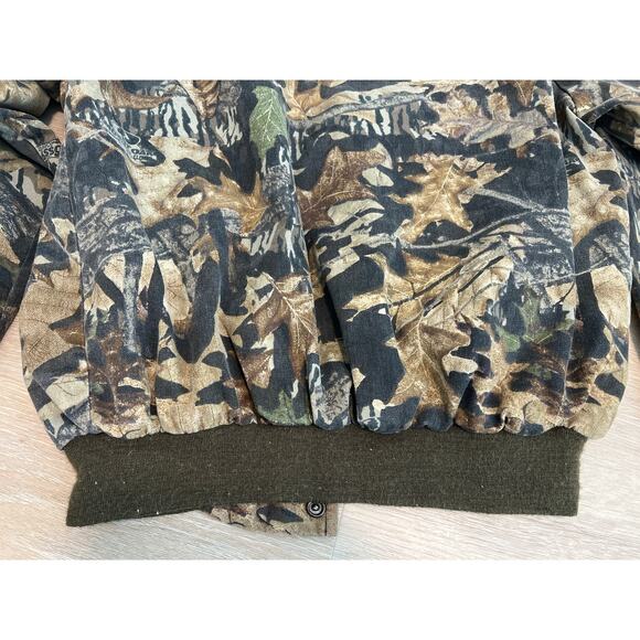 VTG 90s Jerzees Outdoors Mossy Oak Jacket Mens Large Break Up Camouflage Bomber - Picture 8 of 8